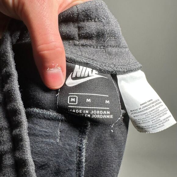 Vintage Y2K Nike Joggers Mens M Slim Fit Dark Grey White Swoosh Ankle Zippers - Picture 4 of 4